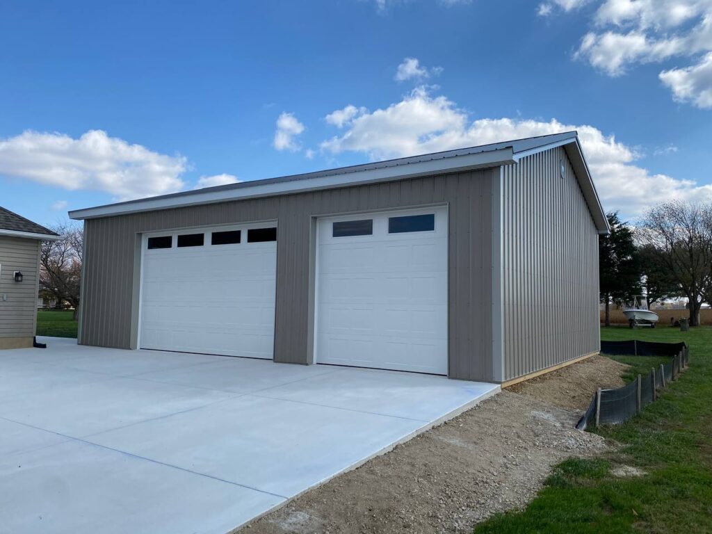 The entrance of a garage barn.